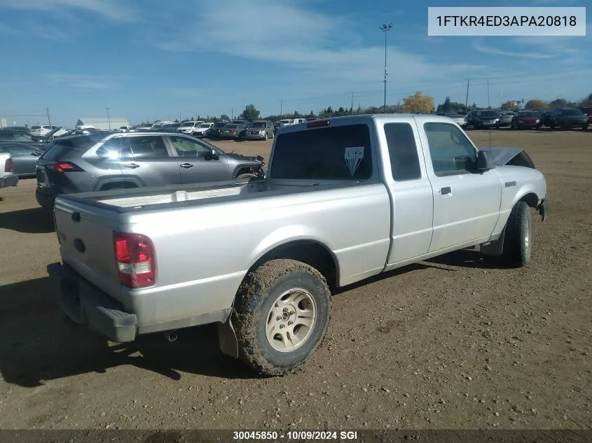 2010 Ford Ranger Super Cab VIN: 1FTKR4ED3APA20818 Lot: 30045850