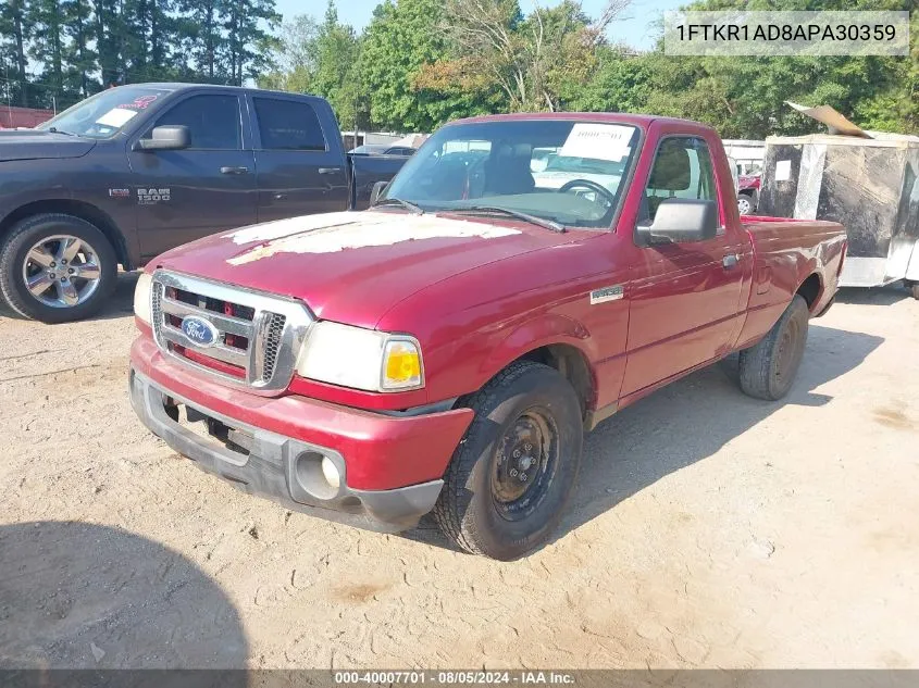 2010 Ford Ranger Xl/Xlt VIN: 1FTKR1AD8APA30359 Lot: 40007701