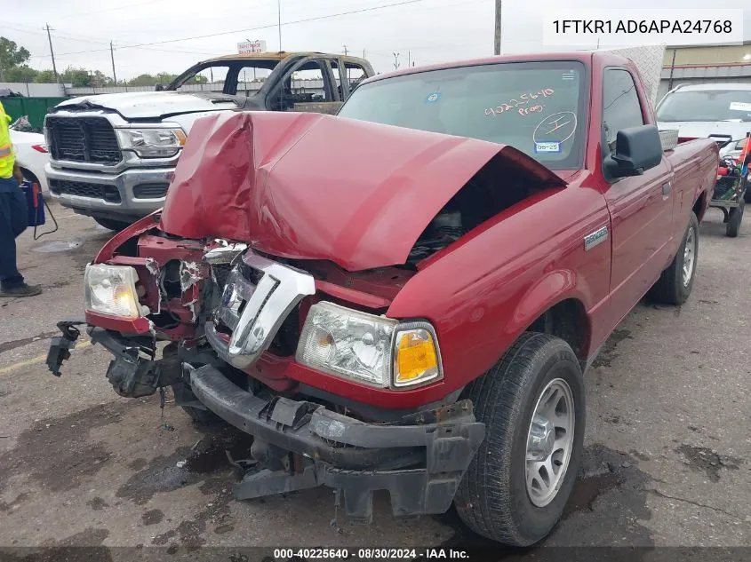 2010 Ford Ranger Xl/Xlt VIN: 1FTKR1AD6APA24768 Lot: 40225640