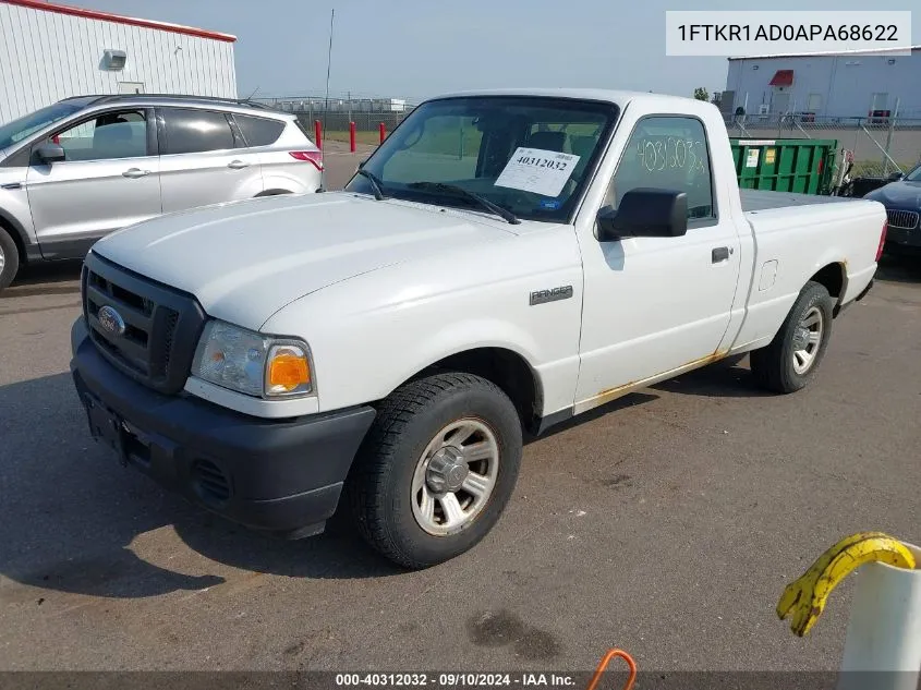 2010 Ford Ranger Xl/Xlt VIN: 1FTKR1AD0APA68622 Lot: 40312032