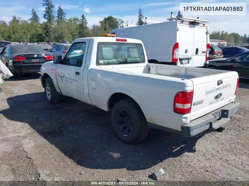 2010 Ford Ranger Xl/Xlt VIN: 1FTKR1AD1APA01883 Lot: 40318283