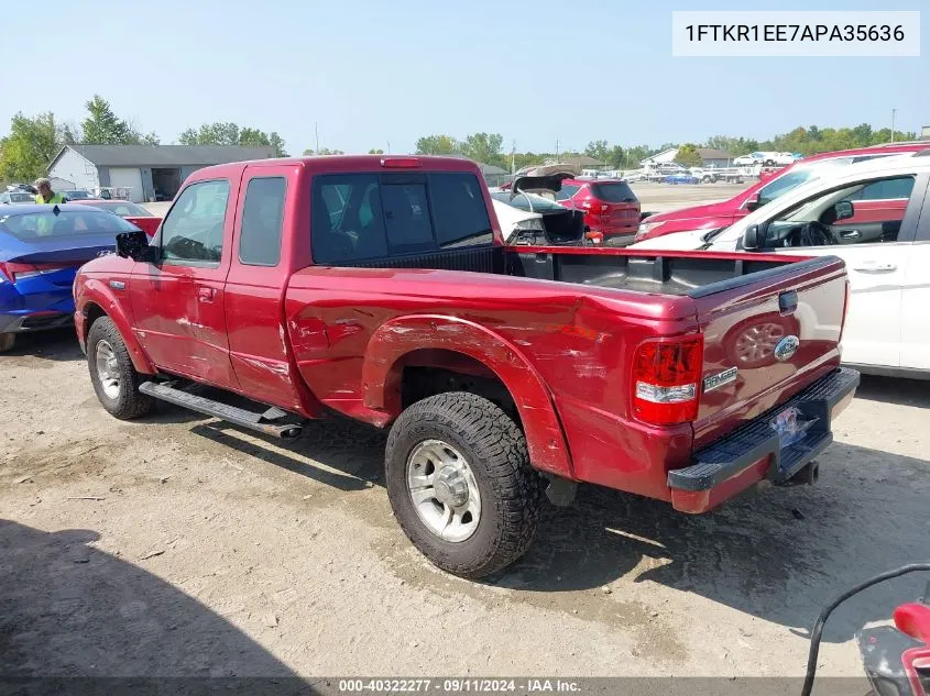 2010 Ford Ranger Sport/Xl/Xlt VIN: 1FTKR1EE7APA35636 Lot: 40322277