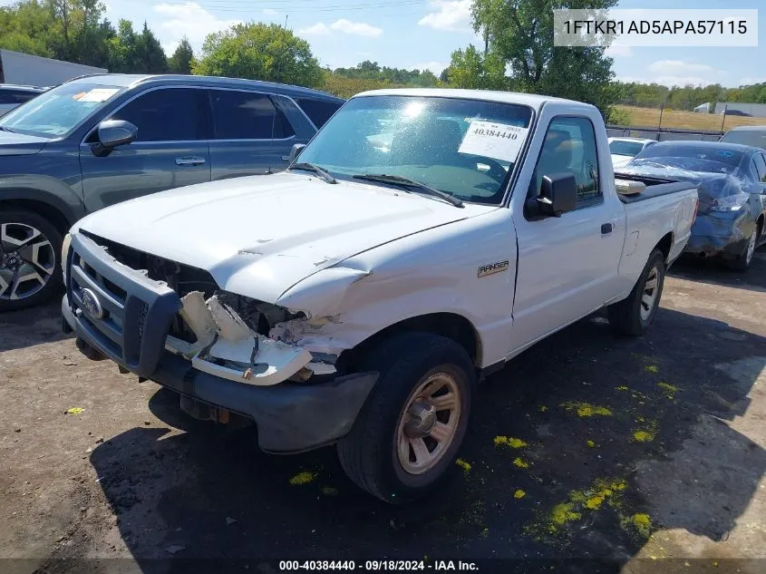 2010 Ford Ranger Xl/Xlt VIN: 1FTKR1AD5APA57115 Lot: 40384440