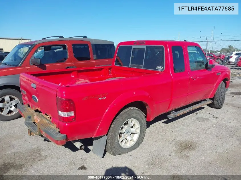 2010 Ford Ranger Sport/Xlt VIN: 1FTLR4FE4ATA77685 Lot: 40477004