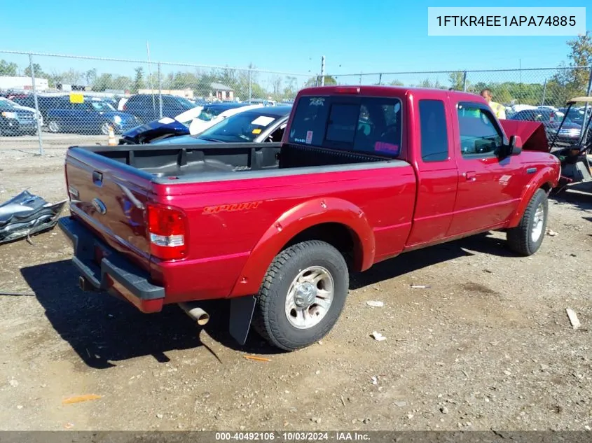 2010 Ford Ranger Sport/Xlt VIN: 1FTKR4EE1APA74885 Lot: 40492106