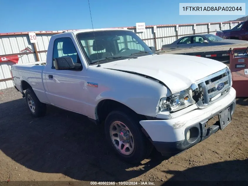 2010 Ford Ranger Xlt VIN: 1FTKR1AD8APA02044 Lot: 40502365