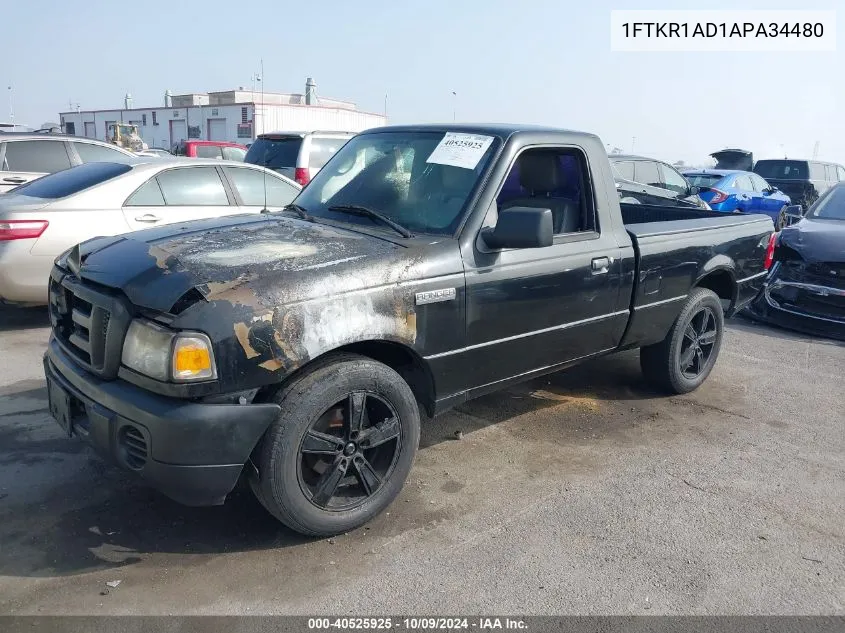 2010 Ford Ranger VIN: 1FTKR1AD1APA34480 Lot: 40525925