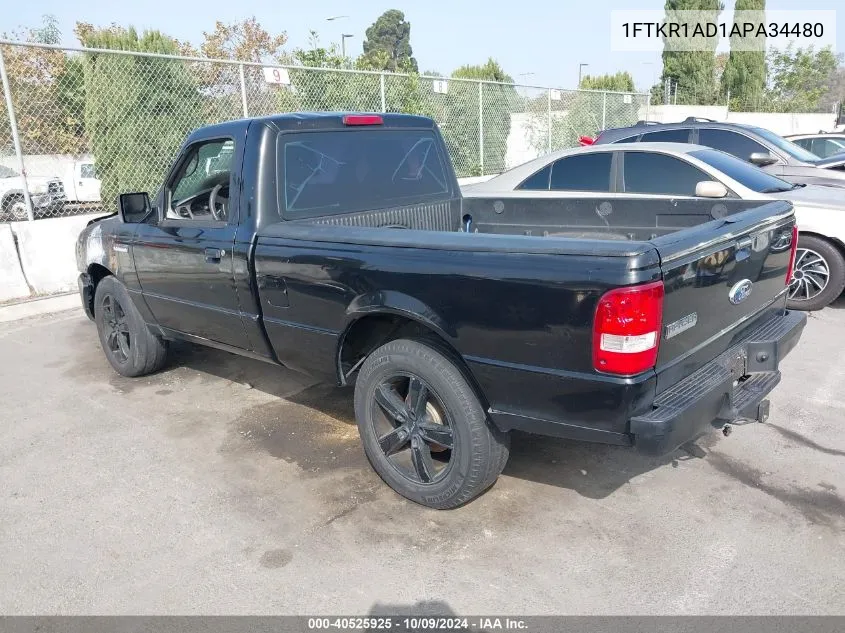 2010 Ford Ranger VIN: 1FTKR1AD1APA34480 Lot: 40525925