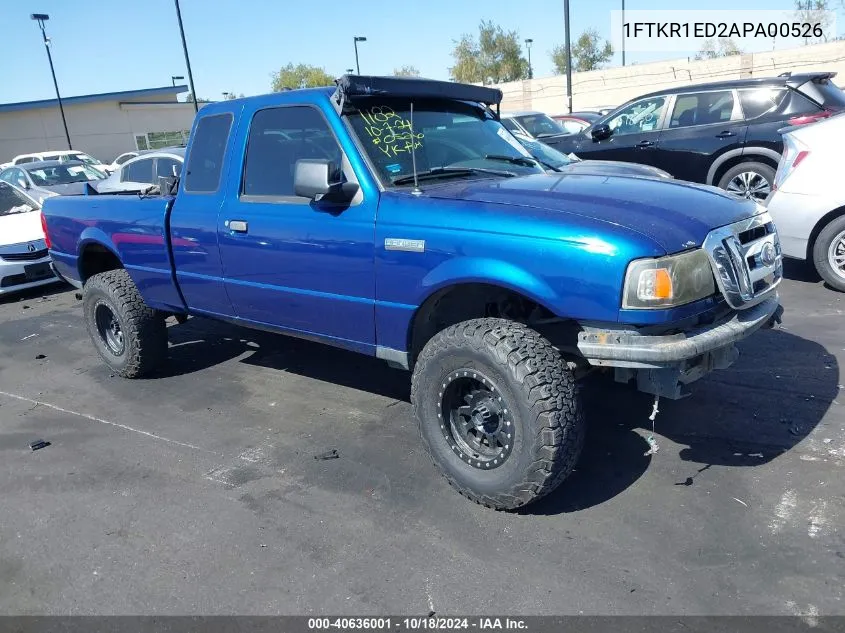 2010 Ford Ranger Super Cab VIN: 1FTKR1ED2APA00526 Lot: 40636001