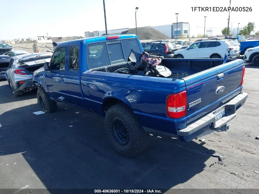 2010 Ford Ranger Super Cab VIN: 1FTKR1ED2APA00526 Lot: 40636001