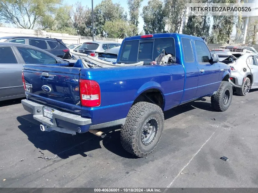 2010 Ford Ranger Super Cab VIN: 1FTKR1ED2APA00526 Lot: 40636001