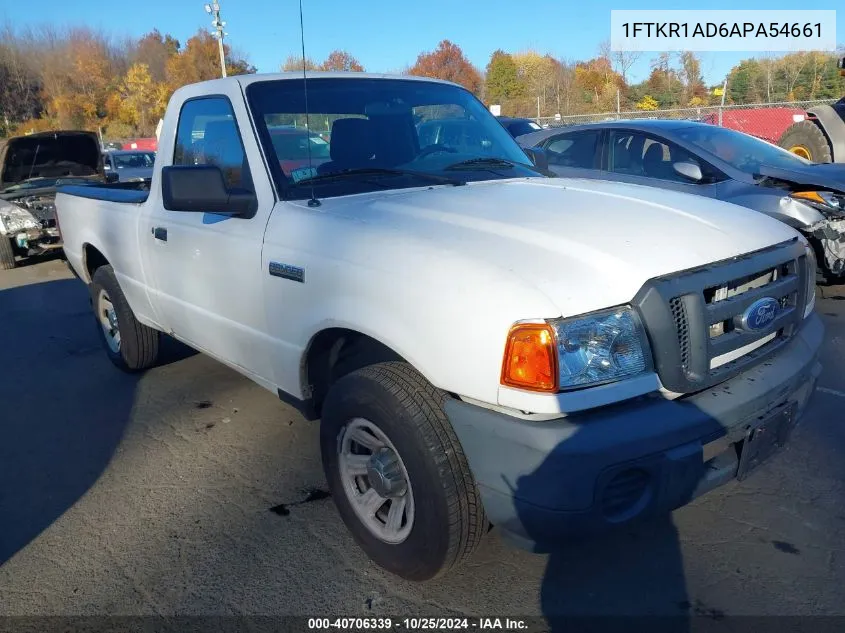 2010 Ford Ranger Xl/Xlt VIN: 1FTKR1AD6APA54661 Lot: 40706339