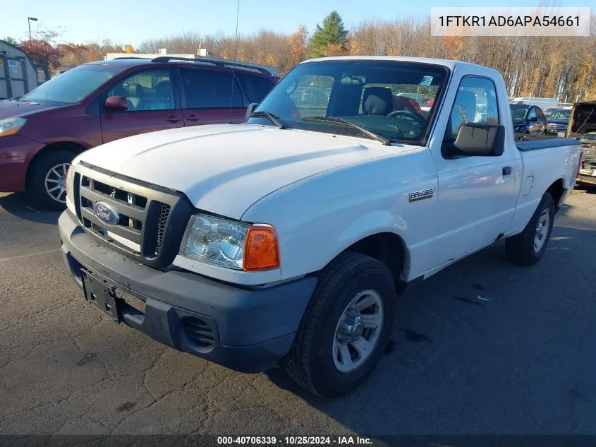 2010 Ford Ranger Xl/Xlt VIN: 1FTKR1AD6APA54661 Lot: 40706339