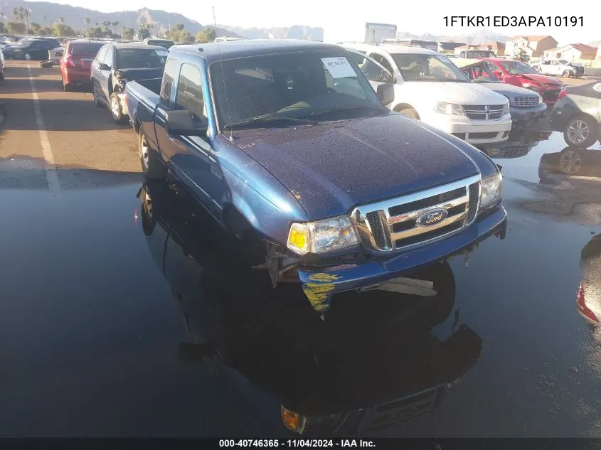 2010 Ford Ranger Xl/Xlt VIN: 1FTKR1ED3APA10191 Lot: 40746365