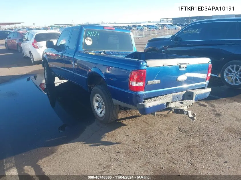 2010 Ford Ranger Xl/Xlt VIN: 1FTKR1ED3APA10191 Lot: 40746365