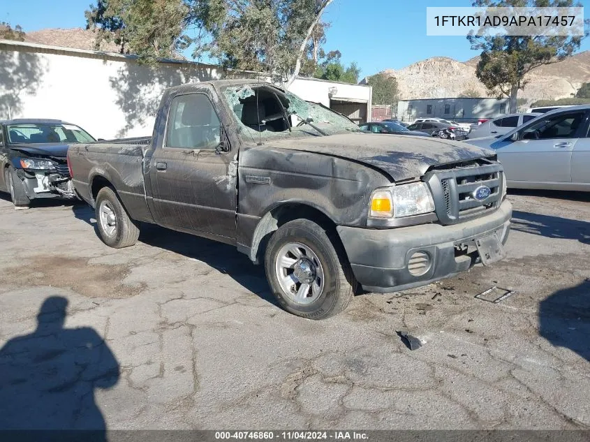 2010 Ford Ranger Xl/Xlt VIN: 1FTKR1AD9APA17457 Lot: 40746860