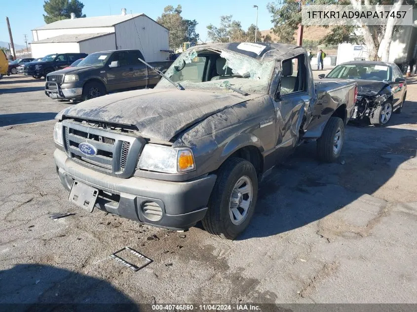 2010 Ford Ranger Xl/Xlt VIN: 1FTKR1AD9APA17457 Lot: 40746860