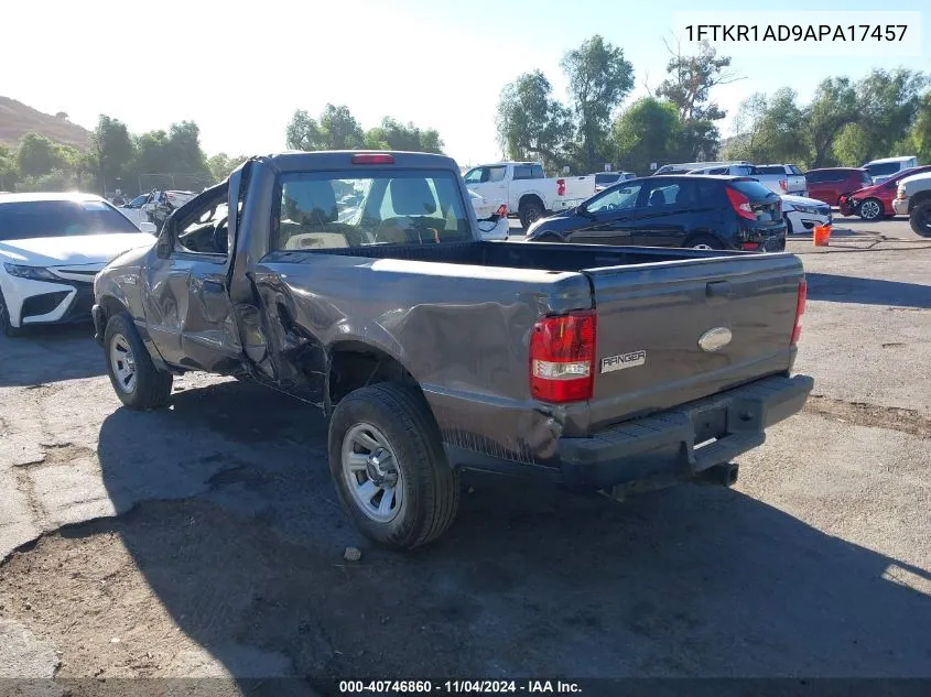 2010 Ford Ranger Xl/Xlt VIN: 1FTKR1AD9APA17457 Lot: 40746860