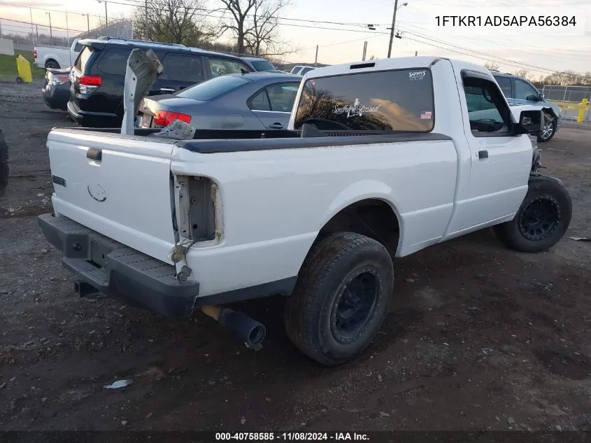 2010 Ford Ranger Xl/Xlt VIN: 1FTKR1AD5APA56384 Lot: 40758585