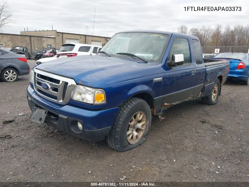 2010 Ford Ranger Sport/Xlt VIN: 1FTLR4FE0APA03373 Lot: 40781382