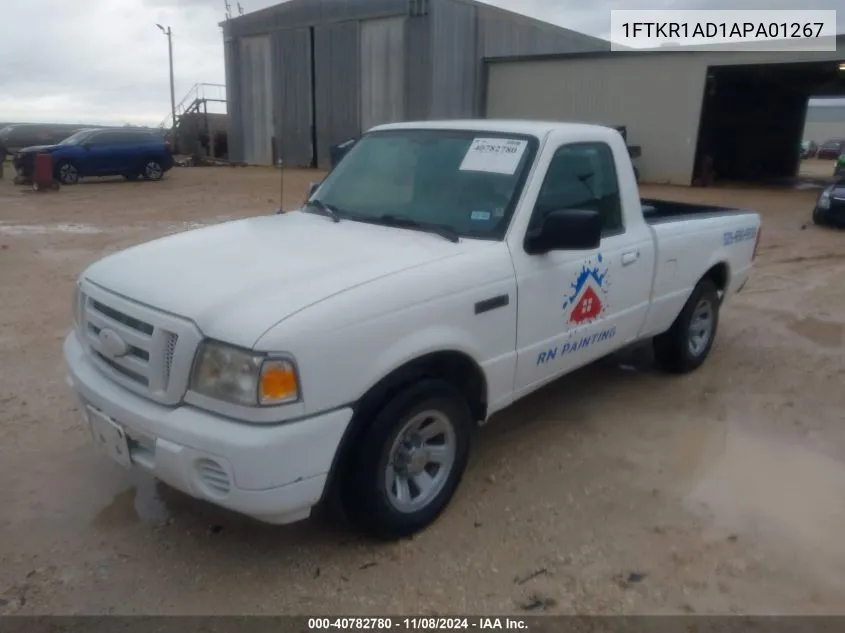 2010 Ford Ranger Xl/Xlt VIN: 1FTKR1AD1APA01267 Lot: 40782780