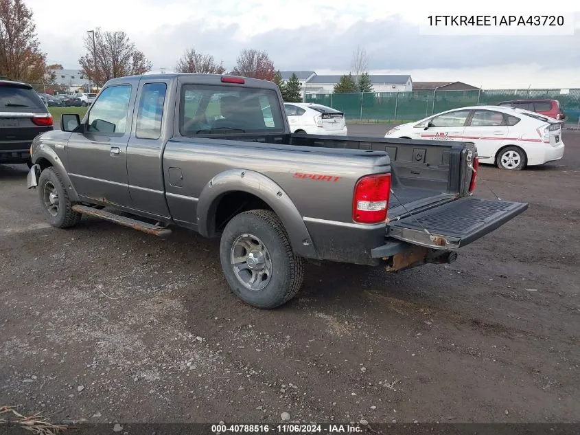 2010 Ford Ranger Sport/Xlt VIN: 1FTKR4EE1APA43720 Lot: 40788516