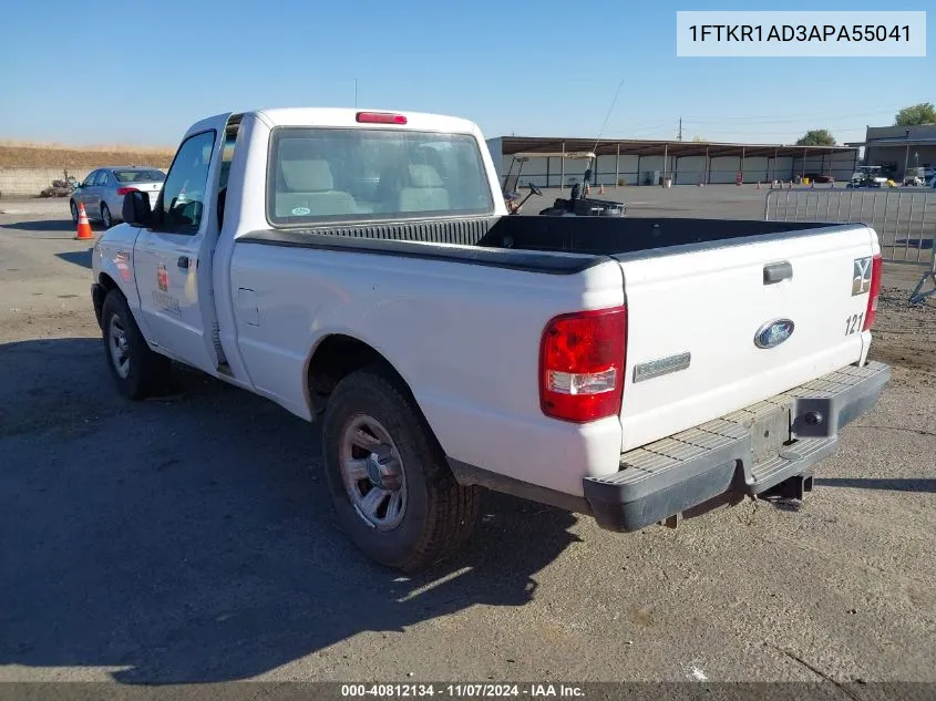 2010 Ford Ranger Xl/Xlt VIN: 1FTKR1AD3APA55041 Lot: 40812134