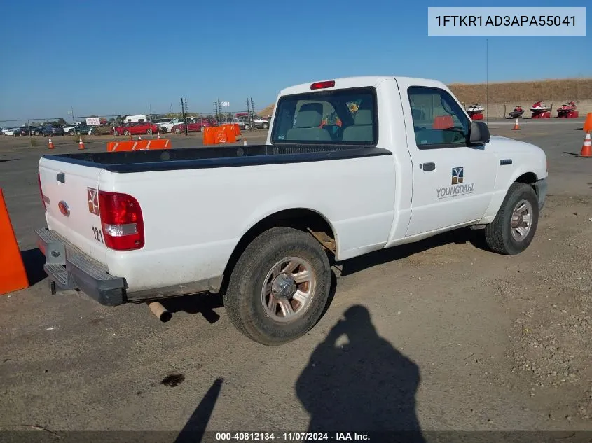 2010 Ford Ranger Xl/Xlt VIN: 1FTKR1AD3APA55041 Lot: 40812134