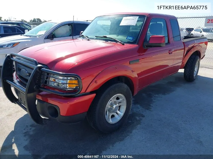 2010 Ford Ranger Sport/Xl/Xlt VIN: 1FTKR1EE6APA65775 Lot: 40841167