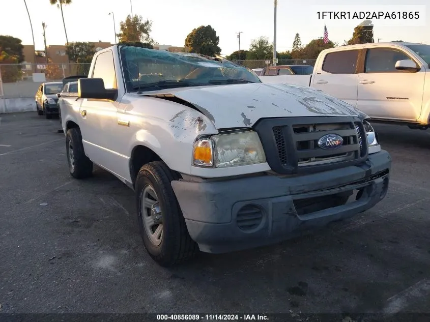 2010 Ford Ranger Xl/Xlt VIN: 1FTKR1AD2APA61865 Lot: 40856089