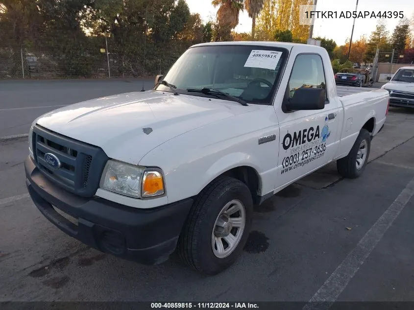 2010 Ford Ranger Xl/Xlt VIN: 1FTKR1AD5APA44395 Lot: 40859815