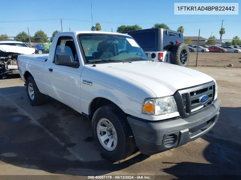 1FTKR1AD4BPB22442 2011 Ford Ranger Xl