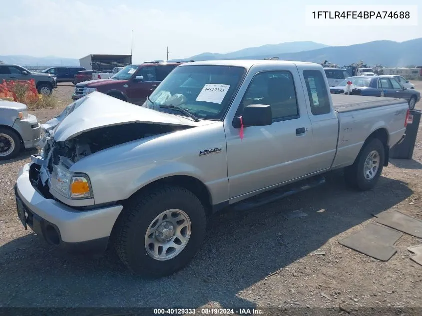 2011 Ford Ranger Xlt VIN: 1FTLR4FE4BPA74688 Lot: 40129333