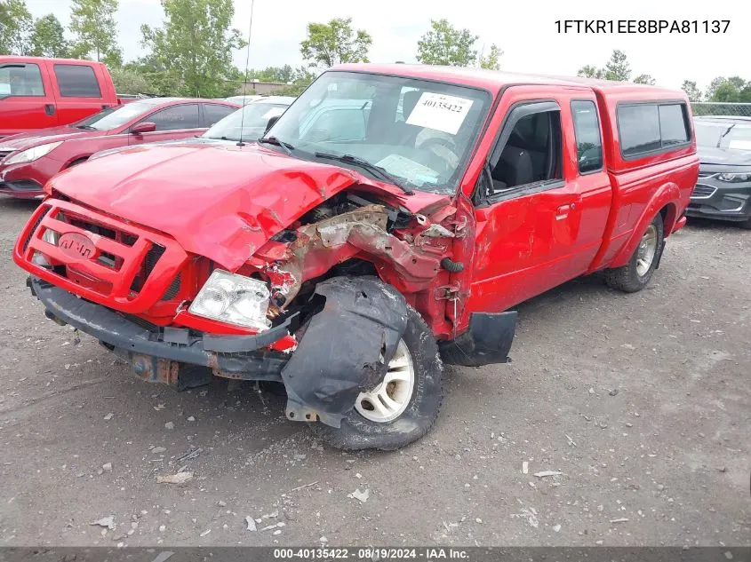 2011 Ford Ranger Sport VIN: 1FTKR1EE8BPA81137 Lot: 40135422