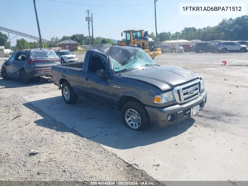 2011 Ford Ranger Xlt VIN: 1FTKR1AD6BPA71512 Lot: 40142604