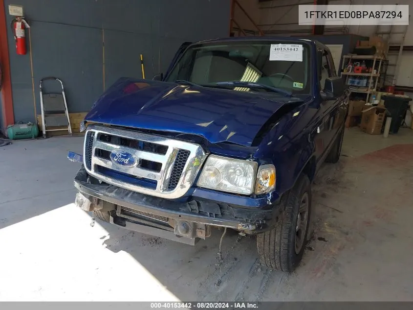 2011 Ford Ranger Super Cab VIN: 1FTKR1ED0BPA87294 Lot: 40153442