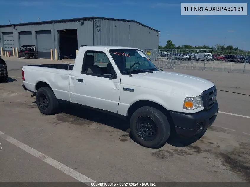 2011 Ford Ranger Xl VIN: 1FTKR1ADXBPA80181 Lot: 40165816