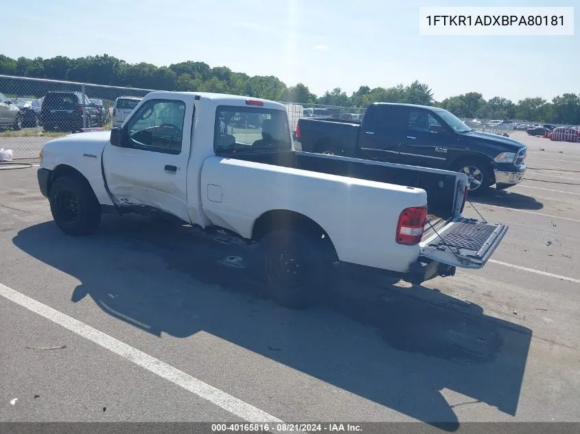 2011 Ford Ranger Xl VIN: 1FTKR1ADXBPA80181 Lot: 40165816