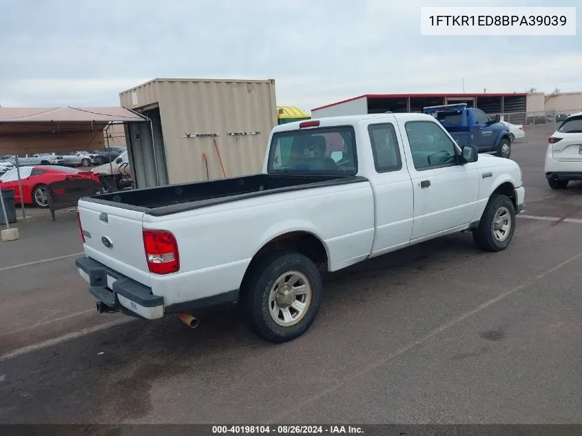 2011 Ford Ranger Xlt VIN: 1FTKR1ED8BPA39039 Lot: 40198104