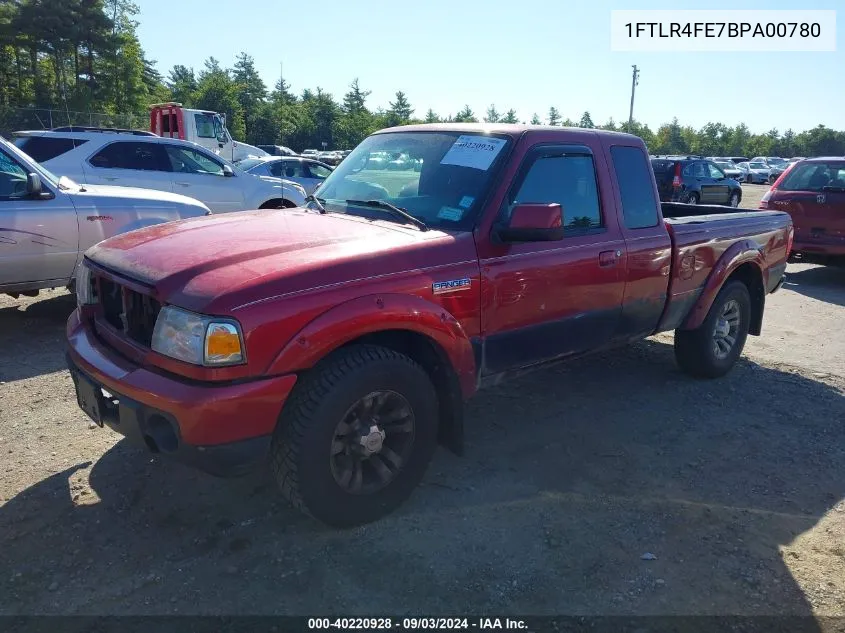 2011 Ford Ranger Sport VIN: 1FTLR4FE7BPA00780 Lot: 40220928