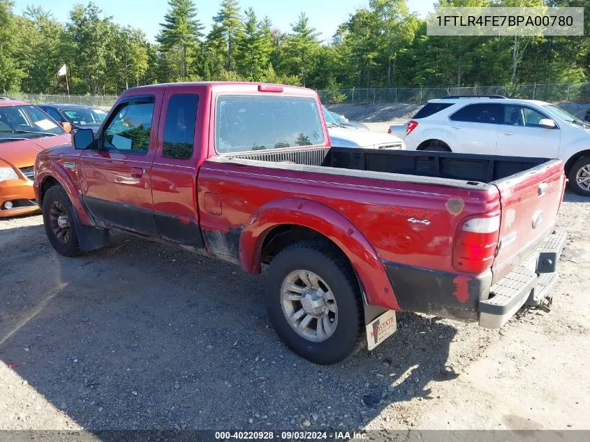 2011 Ford Ranger Sport VIN: 1FTLR4FE7BPA00780 Lot: 40220928