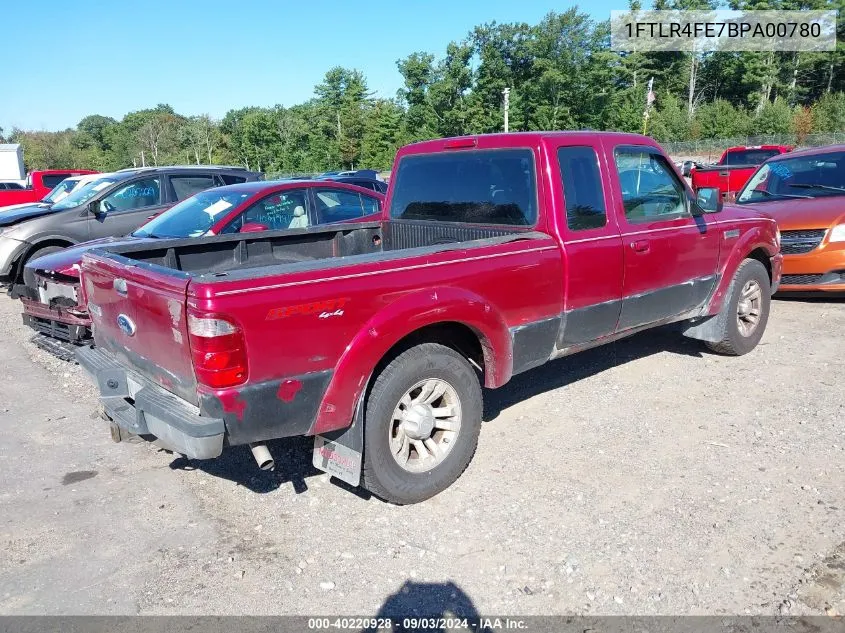 2011 Ford Ranger Sport VIN: 1FTLR4FE7BPA00780 Lot: 40220928