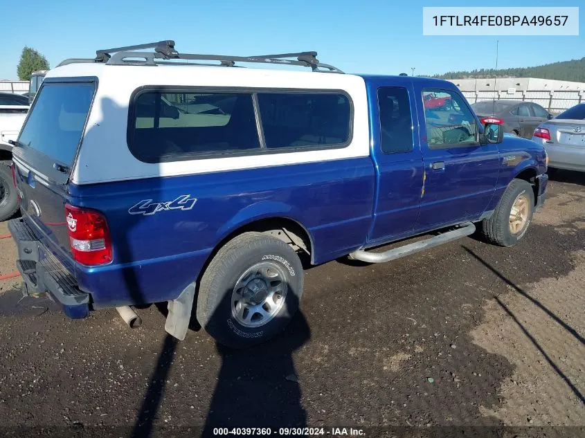 2011 Ford Ranger Xlt VIN: 1FTLR4FE0BPA49657 Lot: 40397360