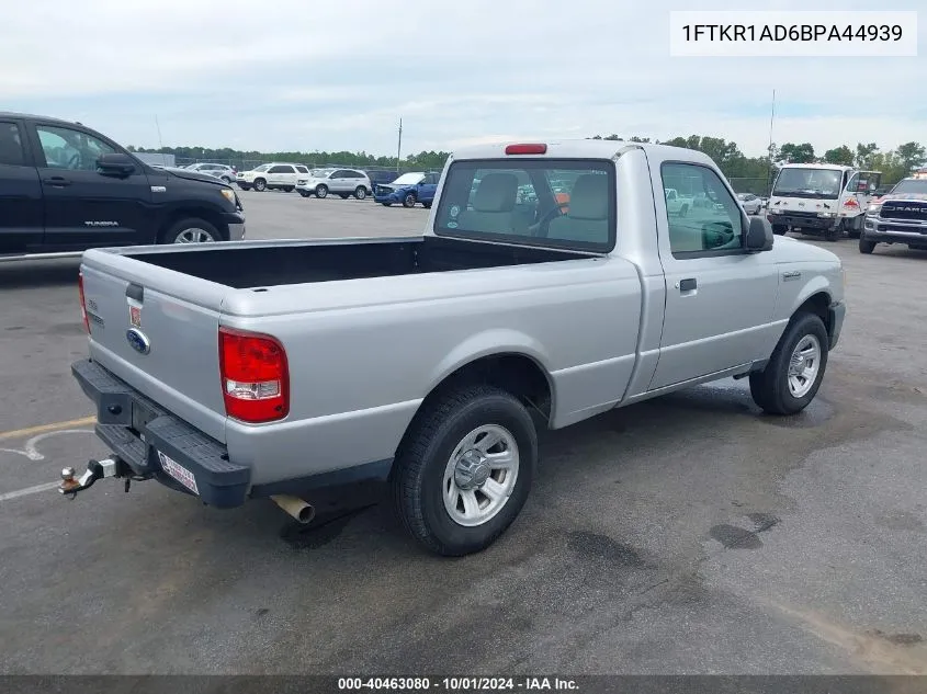 2011 Ford Ranger Xl VIN: 1FTKR1AD6BPA44939 Lot: 40463080