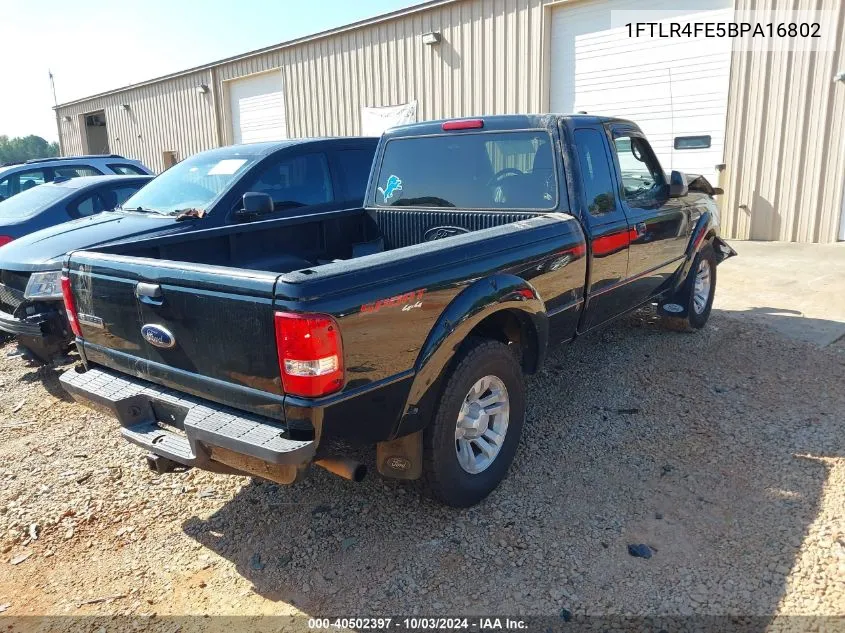 2011 Ford Ranger Sport VIN: 1FTLR4FE5BPA16802 Lot: 40502397