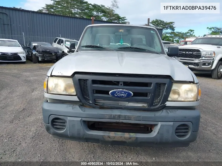 2011 Ford Ranger Xl VIN: 1FTKR1AD0BPA39476 Lot: 40502534