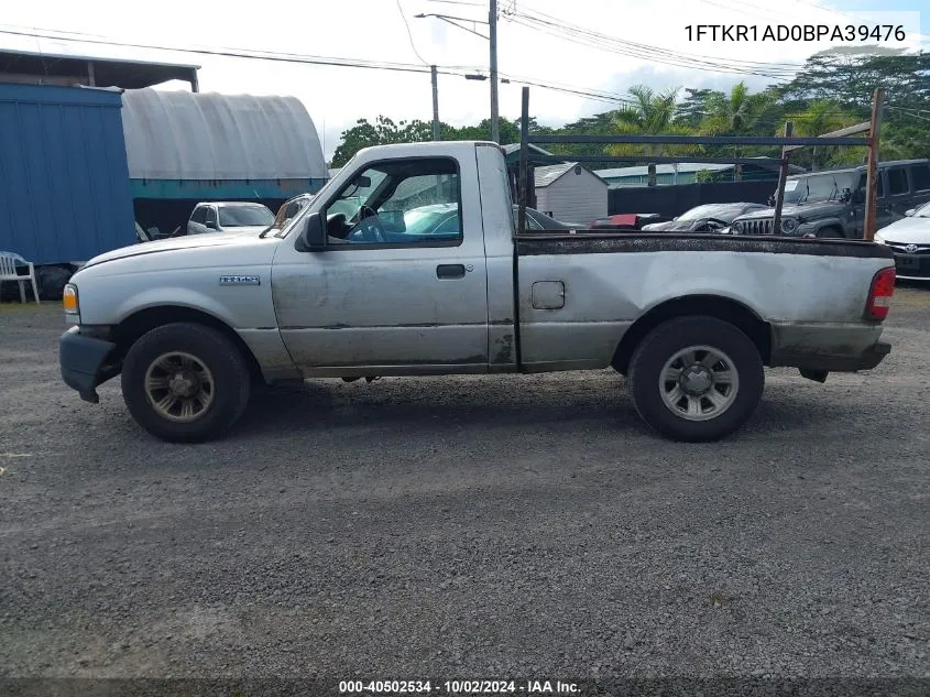 2011 Ford Ranger Xl VIN: 1FTKR1AD0BPA39476 Lot: 40502534