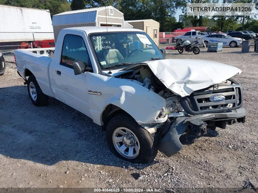 2011 Ford Ranger VIN: 1FTKR1AD3BPA41206 Lot: 40546528