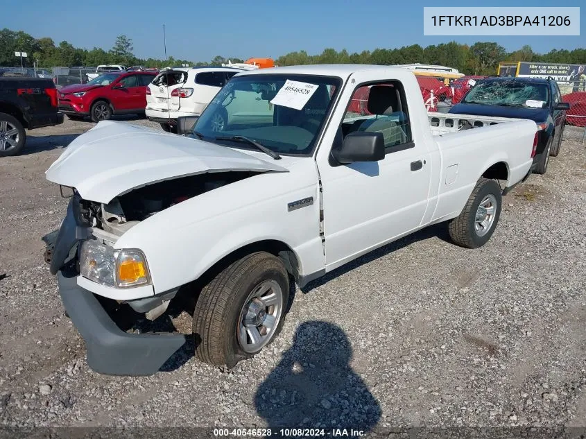 2011 Ford Ranger VIN: 1FTKR1AD3BPA41206 Lot: 40546528