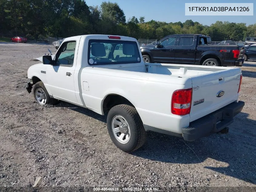 2011 Ford Ranger VIN: 1FTKR1AD3BPA41206 Lot: 40546528